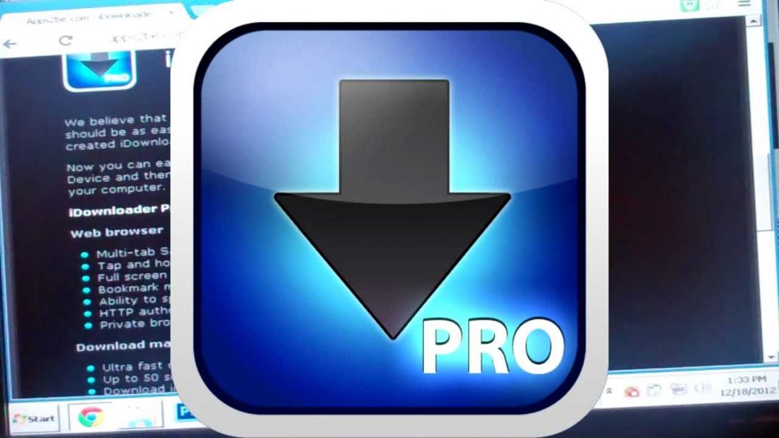 Features of the iDownloader Pro download manager.