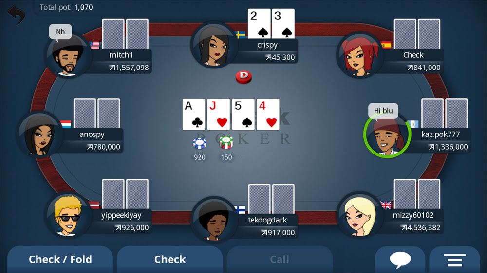 Mobile applications for playing poker